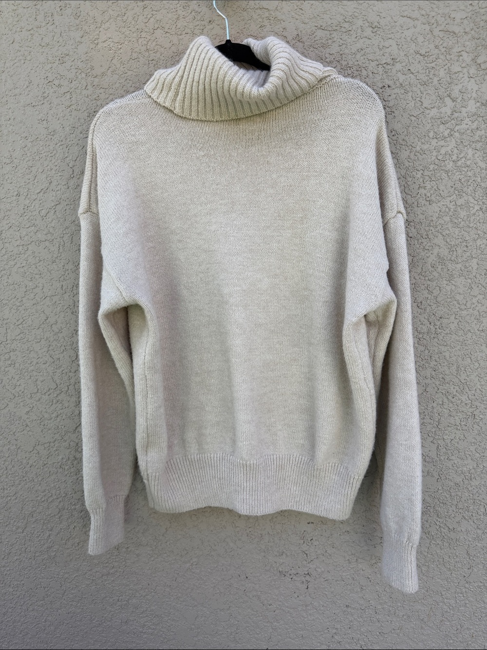 Princess Polly Cream Ribbed Turtleneck Sweater